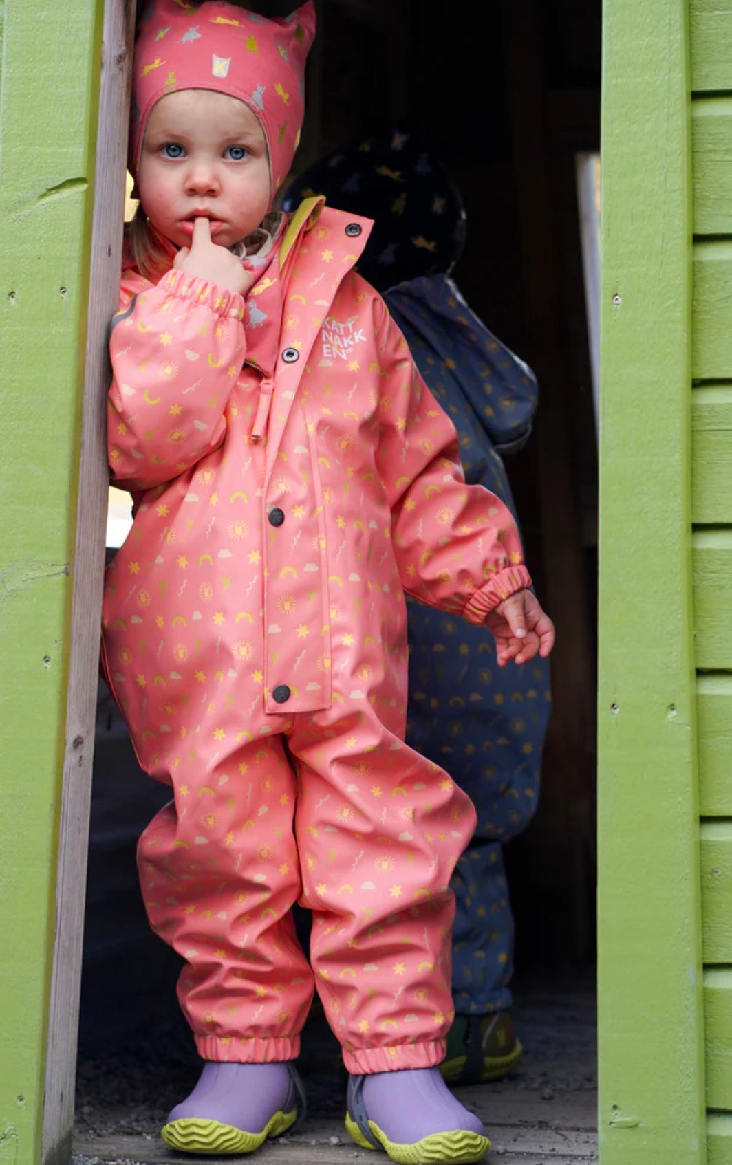 Babyregndress Dugg Stokkrose