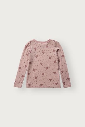 Genser Abba Hearts Puff Ull Dusty Rose