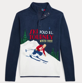 Genser Fleece Skier-Print Navy Multi