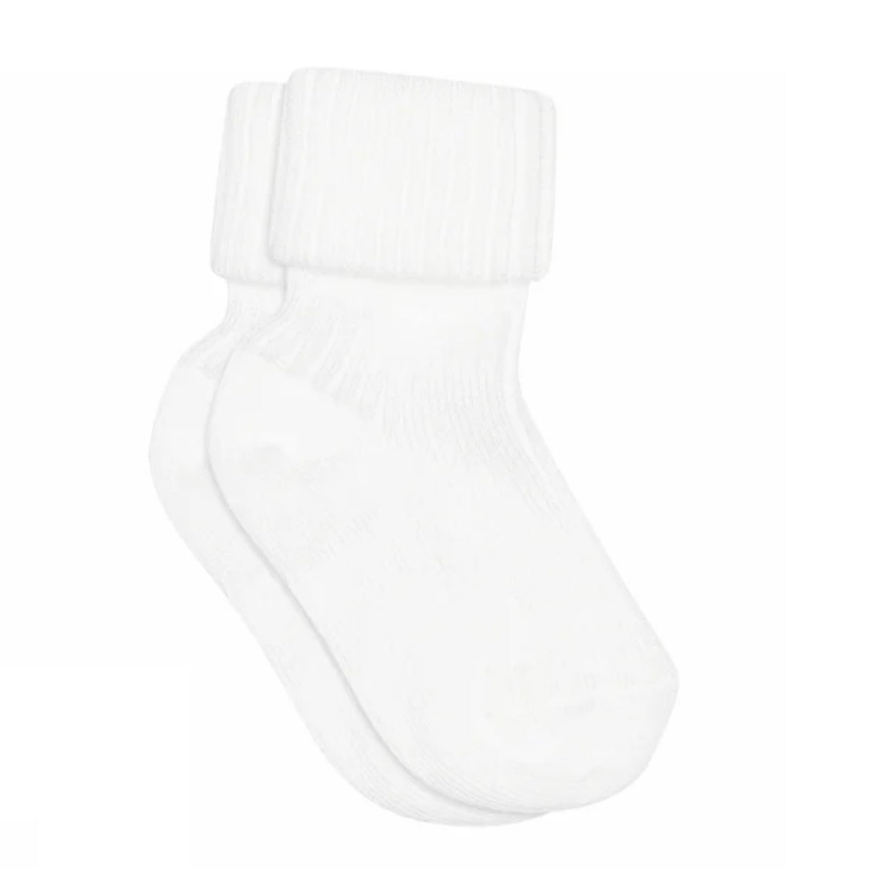 Rib Sokker Bomull White