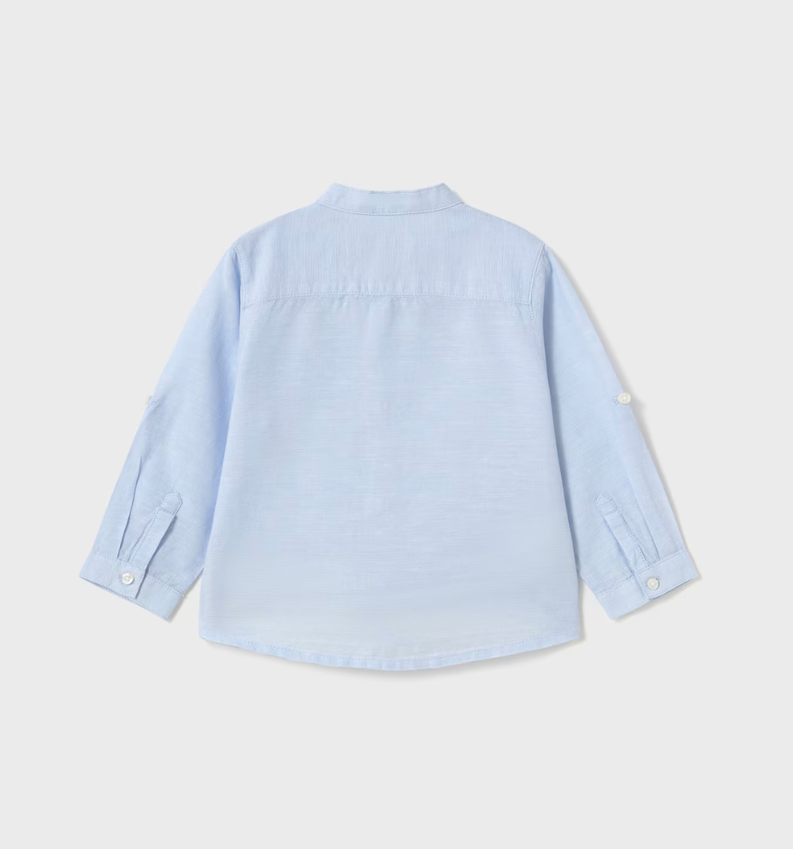 Skjorte Linen Mao Light Blue