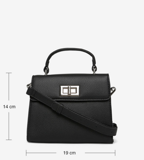 Veske RBSanya Medium Top Handle Bag Black Silver
