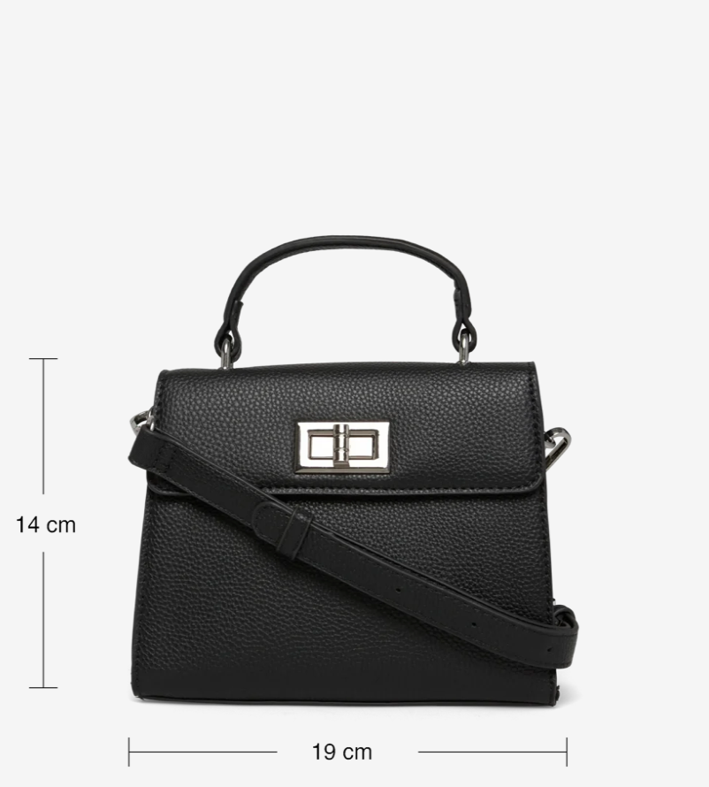 Veske RBSanya Medium Top Handle Bag Black Silver