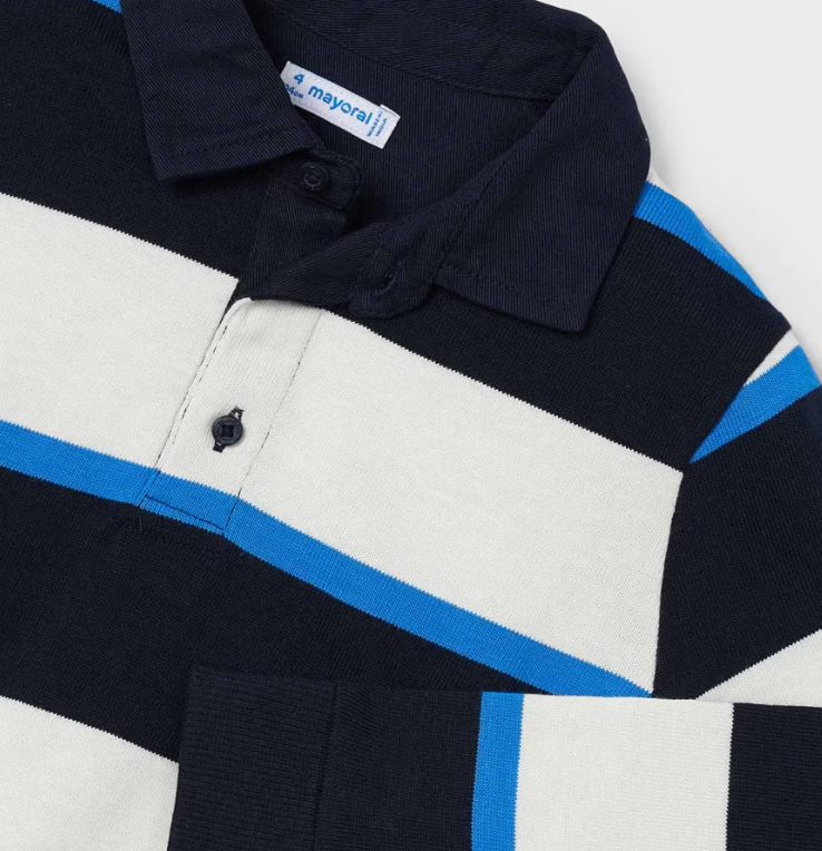 Genser Striper Polo Blue Black