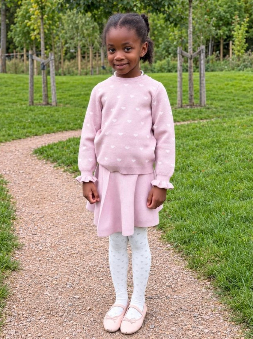 Skjørt Ull Lani Strikket Soft Pink