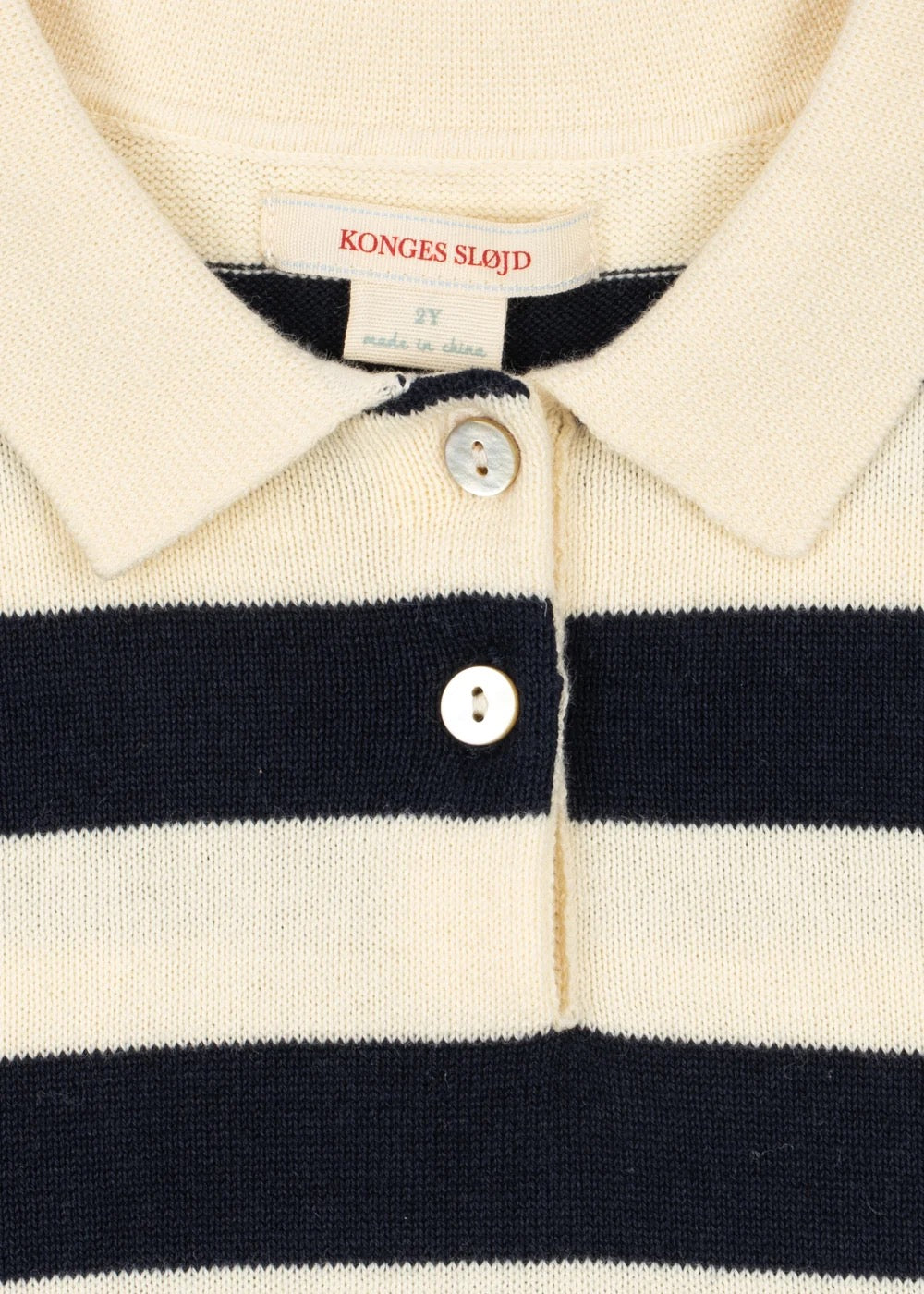 Genser Manis Knit Polo Navy Stripe