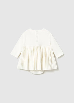 Kjole Pleated/Bow Off White