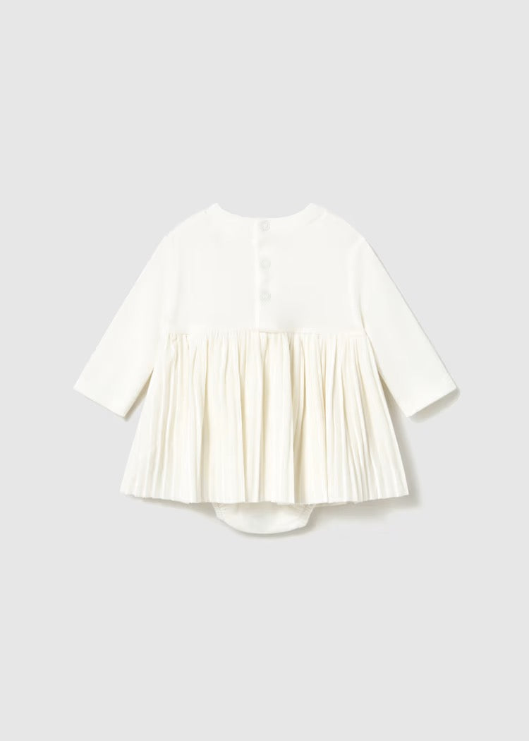 Kjole Pleated/Bow Off White