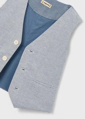 Vest Linen Indigo Stripes