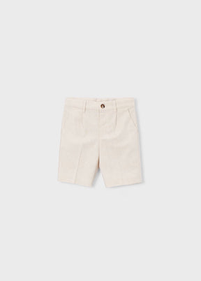 Shorts Bermuda Linen Suiting Mixed Oat