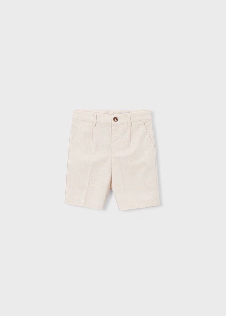 Shorts Bermuda Linen Suiting Mixed Oat