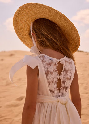 Kjole Formal Lace Natural