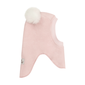 Balaclava Wool Alpaca Pompoms Rose Smoke