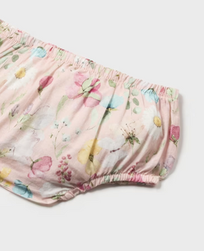 Kjole Printed flower Nappy Cover Nude