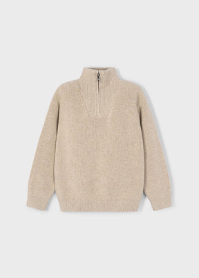 Genser Knitted Quarter Zip Chai