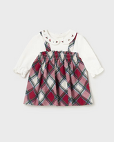 Newborn Checked Romper Kjole Red