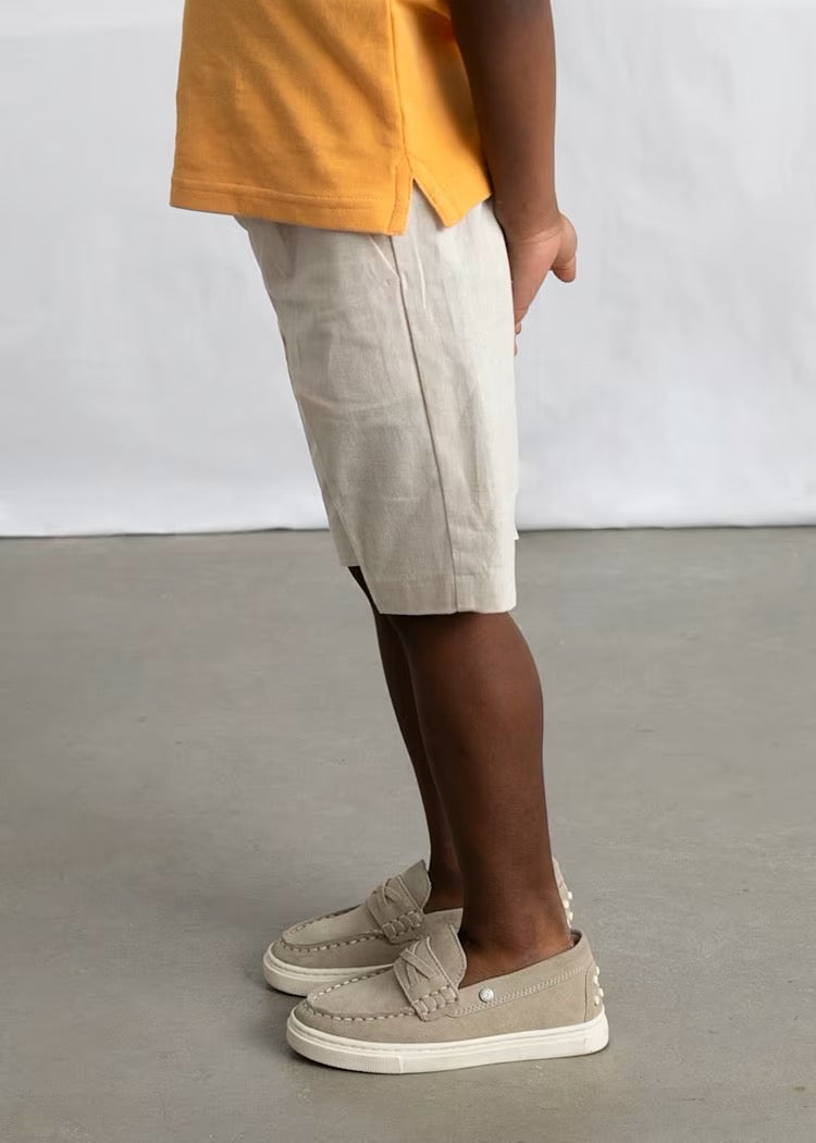 Shorts Bermuda Linen Suiting Mixed Oat