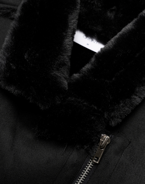 Jakke Oda Faux Suede Black