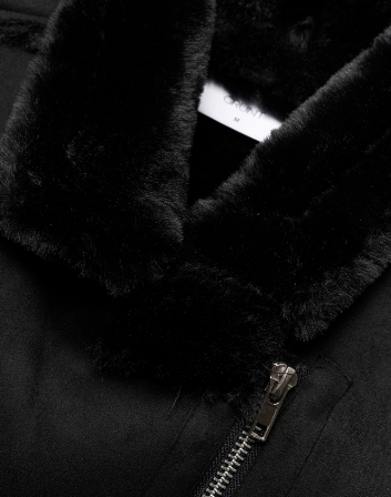 Jakke Oda Faux Suede Black