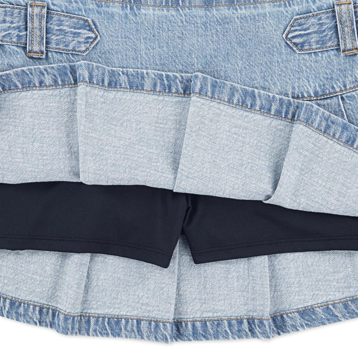 Skort Pleated Denim Twirl