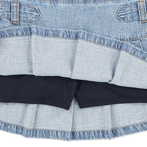 Skort Pleated Denim Twirl