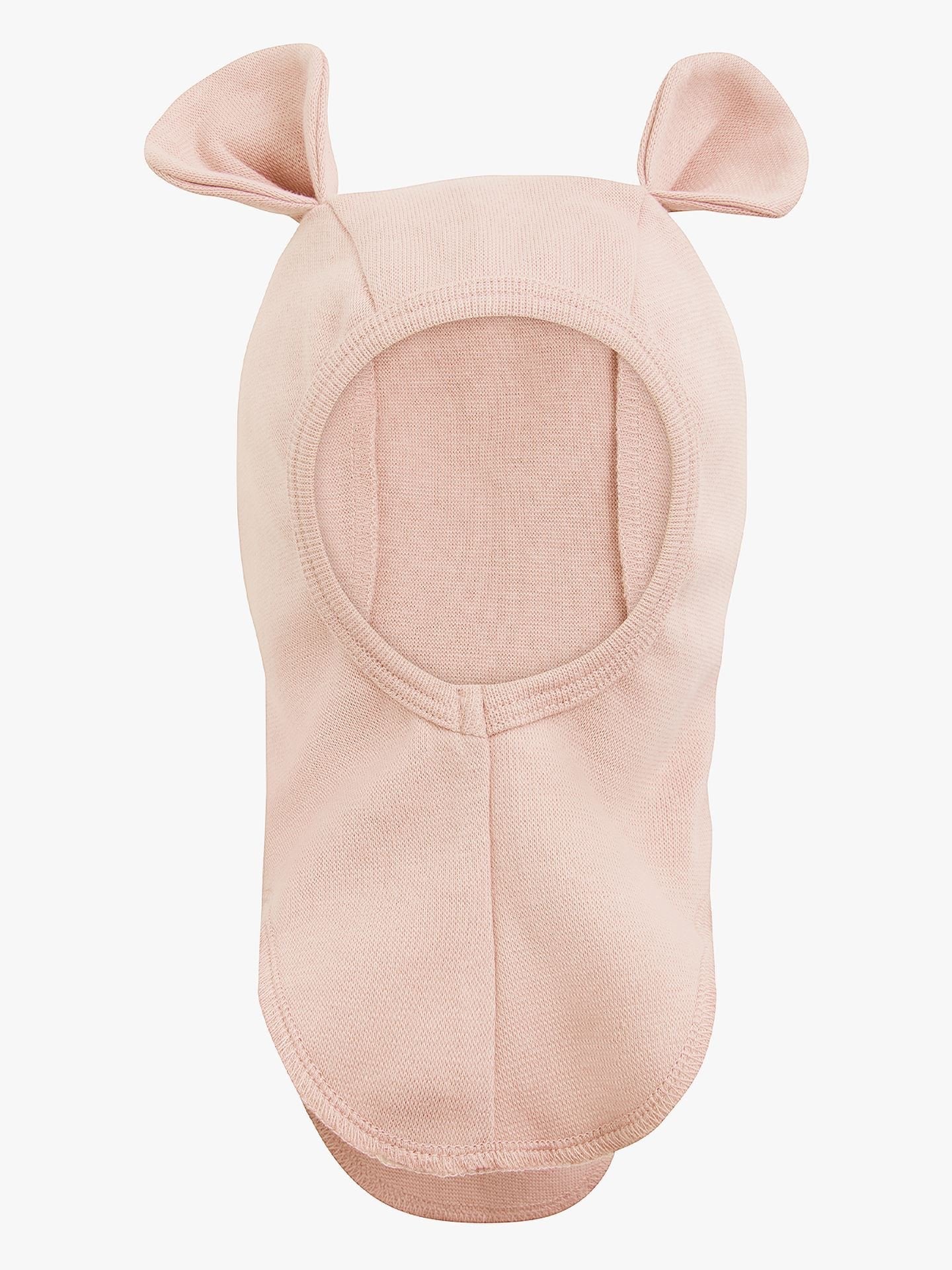 Balaclava Ears Cotton Rib Peach Blush