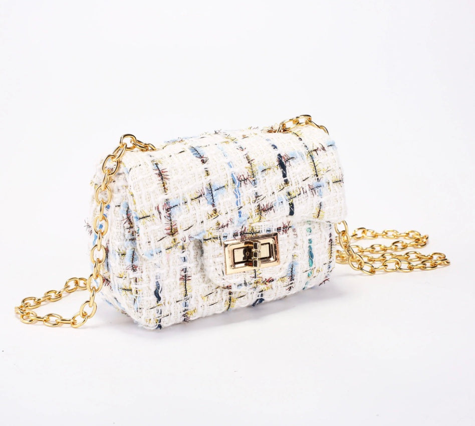 Veske Isadora Small Tweed White