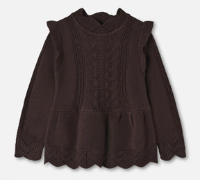 Genser Alilly Peplum Pullover Coffee Bean