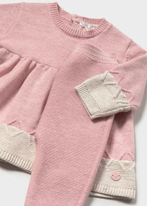 Sett 2-Deler Knit Baby Rosa