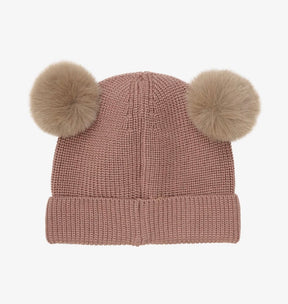 Lue Beanie Wool Knit Pompoms Burlwood