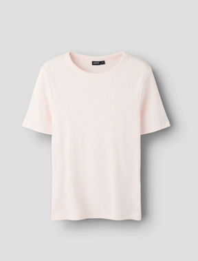 T-Skjorte Hinaja Ss Short Top Solid Pink Marshmallow