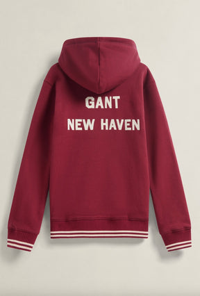 Hettegenser Collegiate Graphic Zip Plumped Red