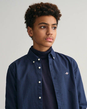 Skjorte Oxford Shield Evening Blue