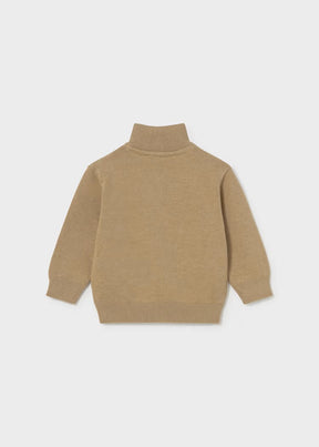 Jakke Zip Knitted Biscuit Heather