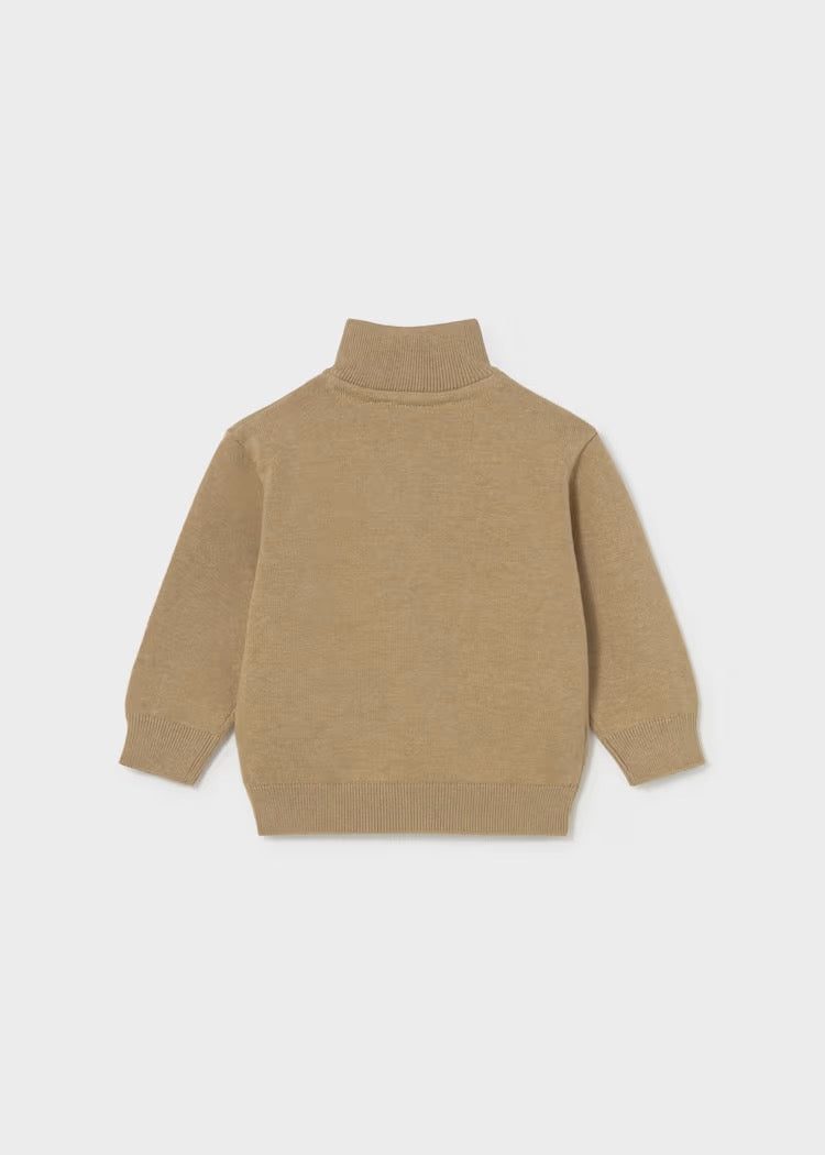 Jakke Zip Knitted Biscuit Heather
