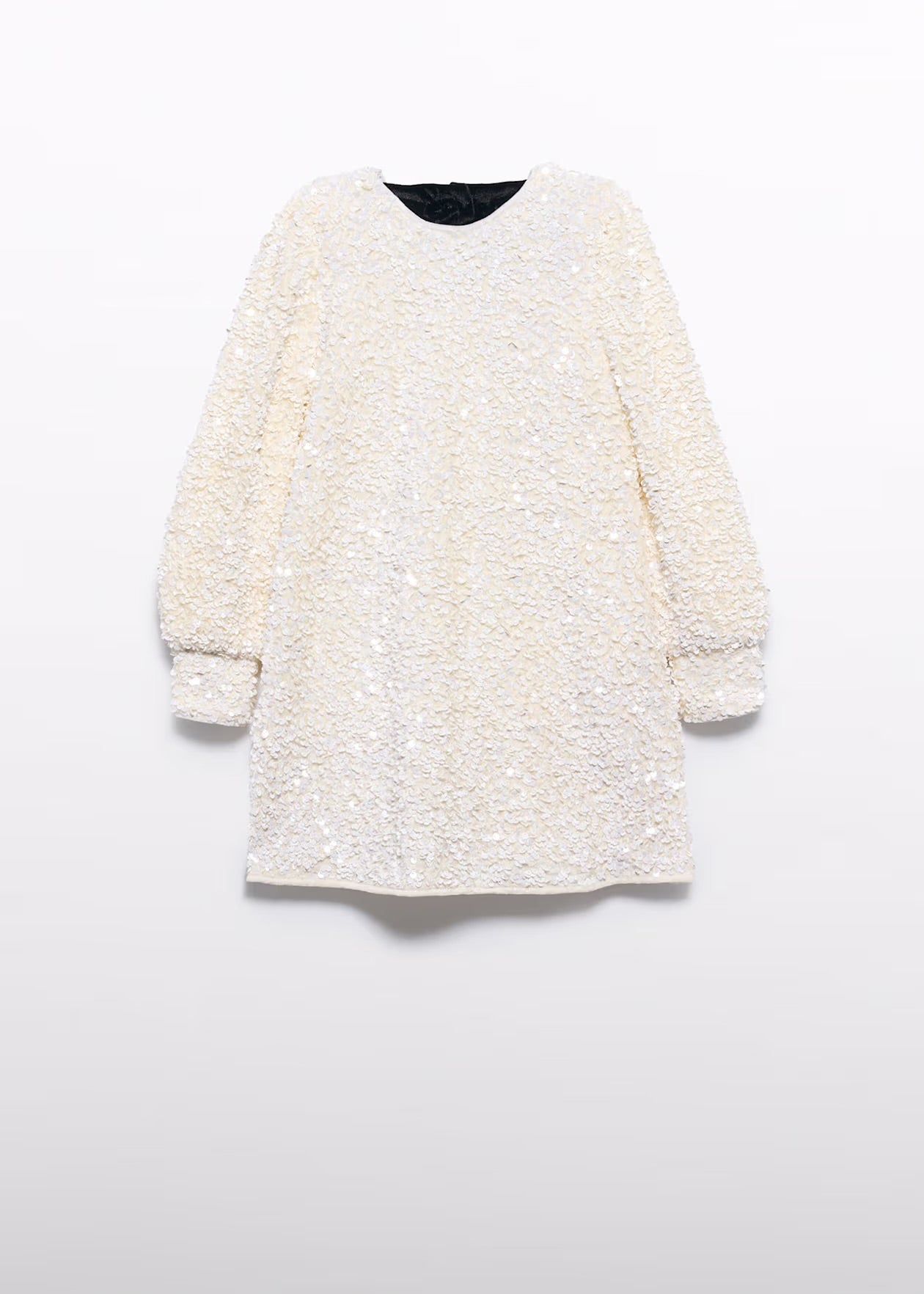 Kjole Sequined Flared Cream