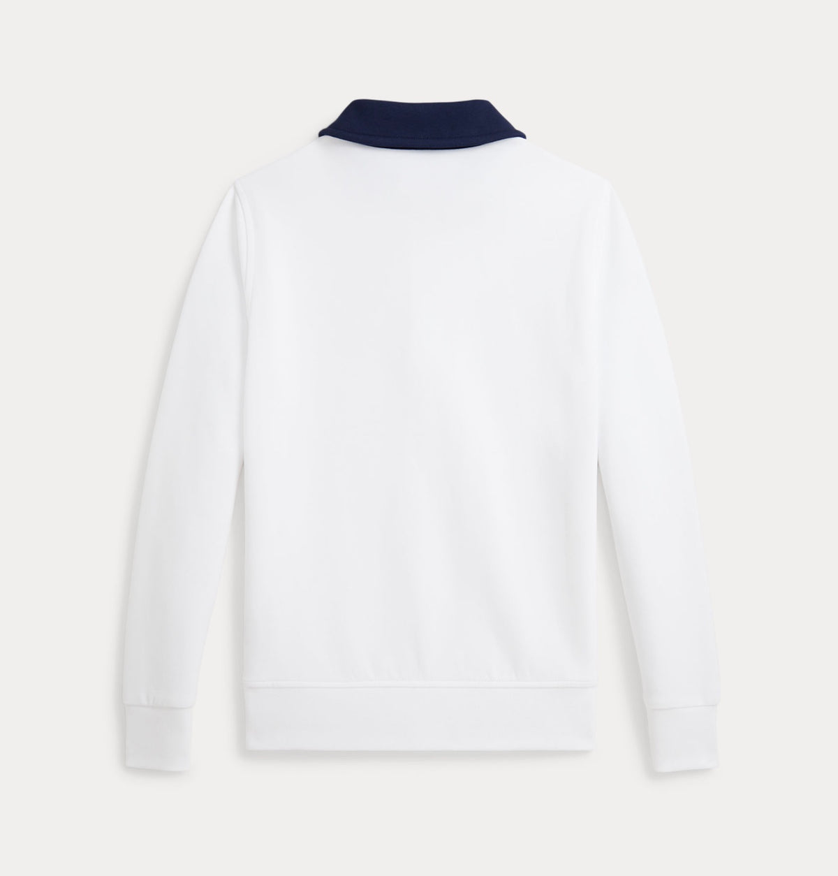 Genser Zip Double Knit Collared White