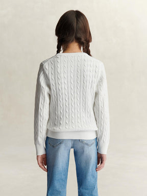 Genser Shield Cable Knit Light White