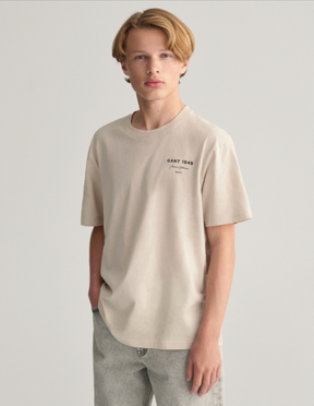 T-Skjorte Graphic Script Relaxed Soft Oat