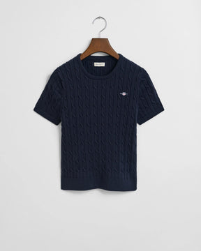 Genser SS Kabelstrikk Evening Blue