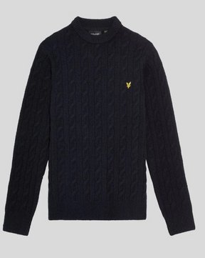 Genser Cable Crew Neck Dark Navy