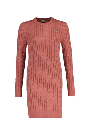 Kjole Kabelstrikk C-Neck Faded Brick
