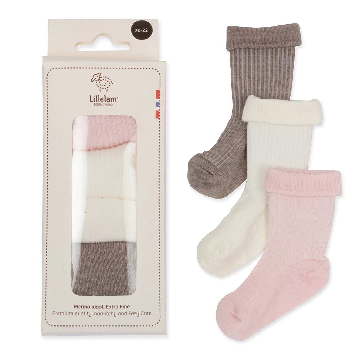 Ullsokker 3pk Gavepakke Rosa