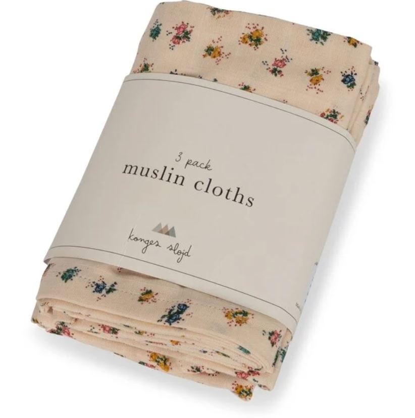 Muslin Cloth 3 pk Bloomie Blush