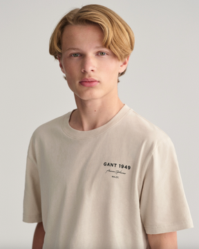 T-Skjorte Graphic Script Relaxed Soft Oat