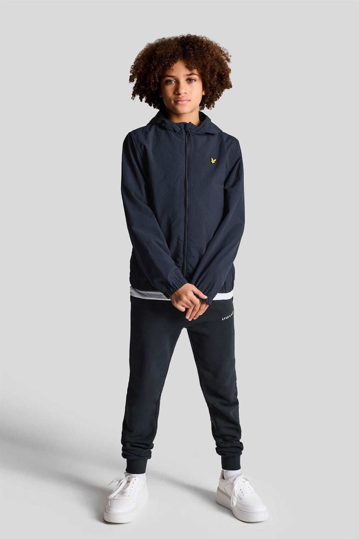 Jakke Zip Through Hooded Dark Navy