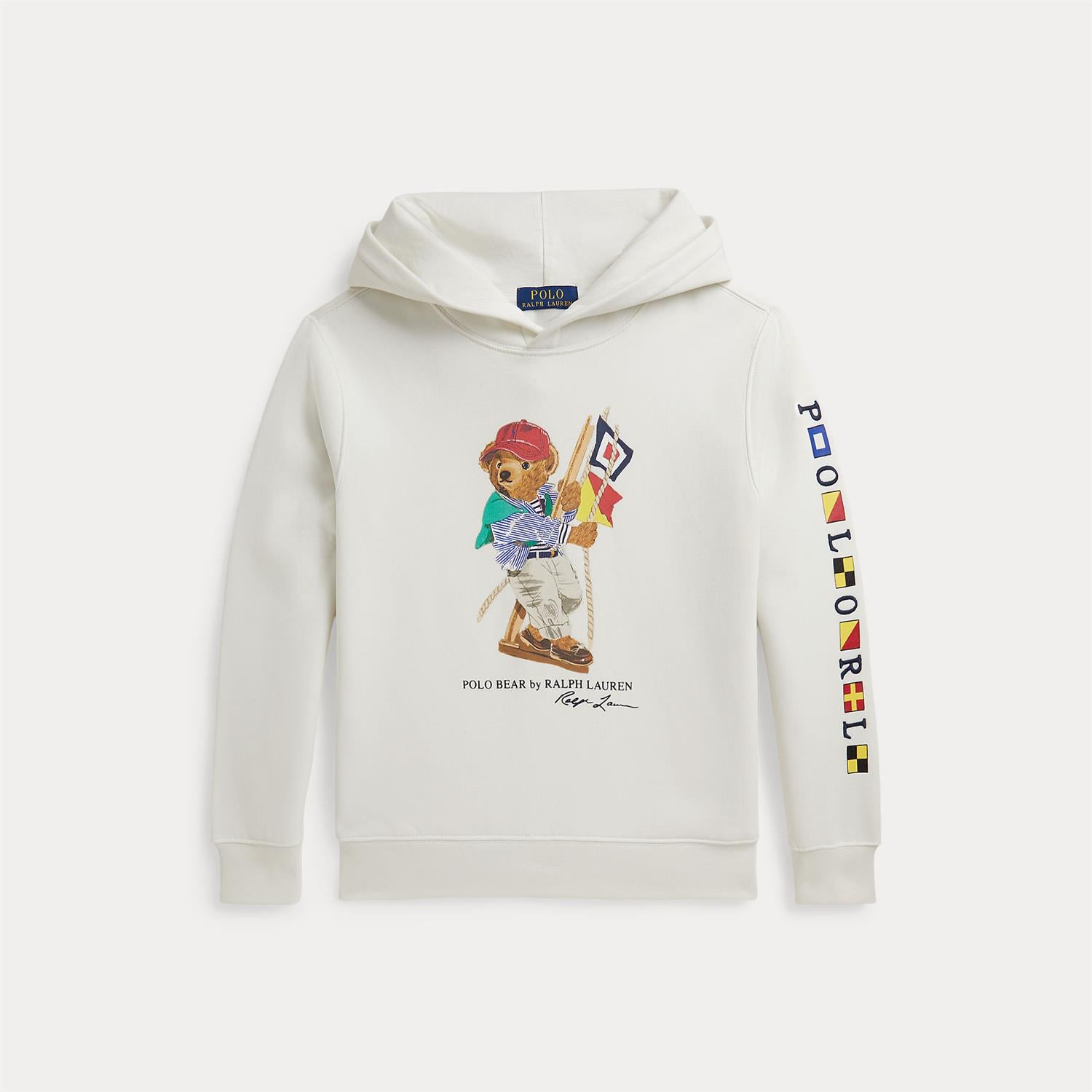 Hettegenser Polo Bear Flag Fleece Deckwash White