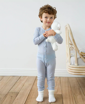 Ullpysj Striper Lyseblå