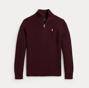 Polo Quarter Half Zip Rich Ruby