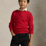 Genser Cable Knit Cotton Red
